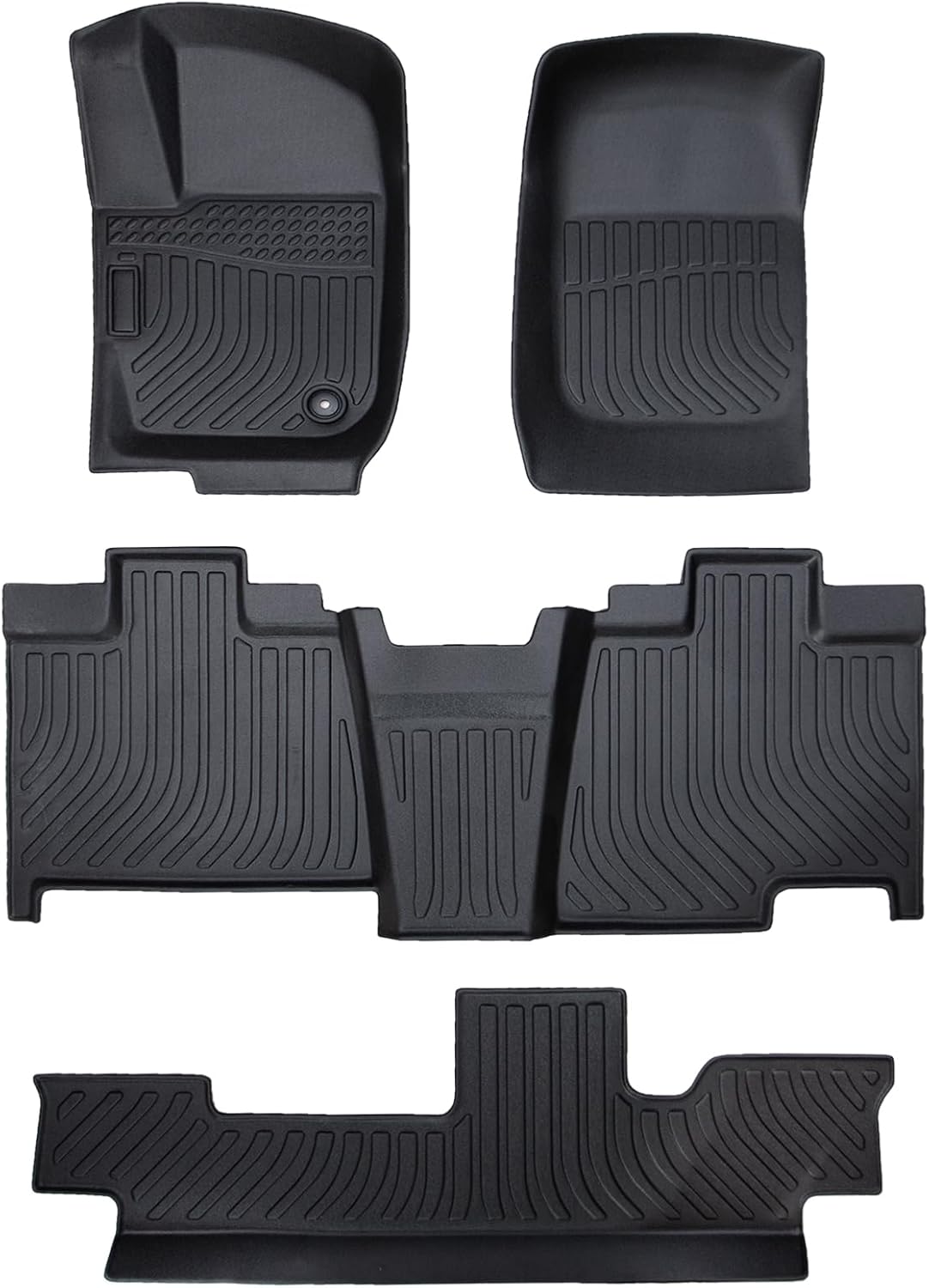 Car Floor Mats for 2006-2010 Ford Explorer Bench 7Seats,All Weather TPE Rubber Full Set Includes 1st 2nd,3 Row Front Maximum (for 2006-2010 Ford Explorer Bench 7Seats)