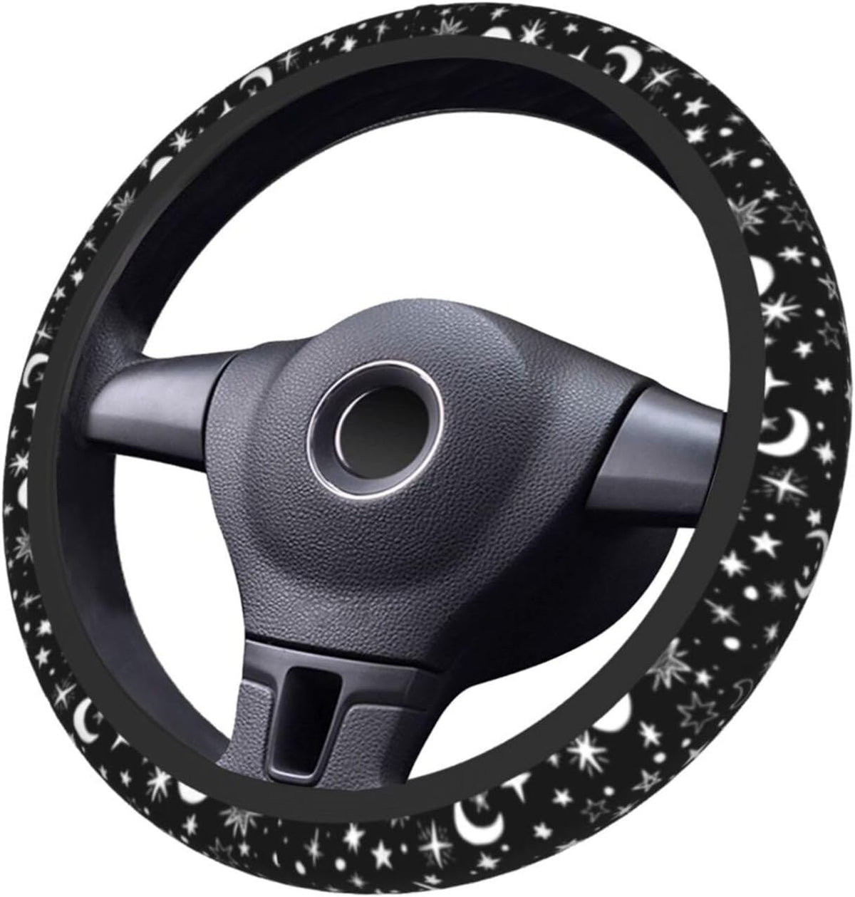 Moon and Star Steering Wheel Cover Car Accessories Cute for Women Girls Girly Universal 15 Inch Neoprene Auto Interior Decor Anti Slip Car Truck Protector