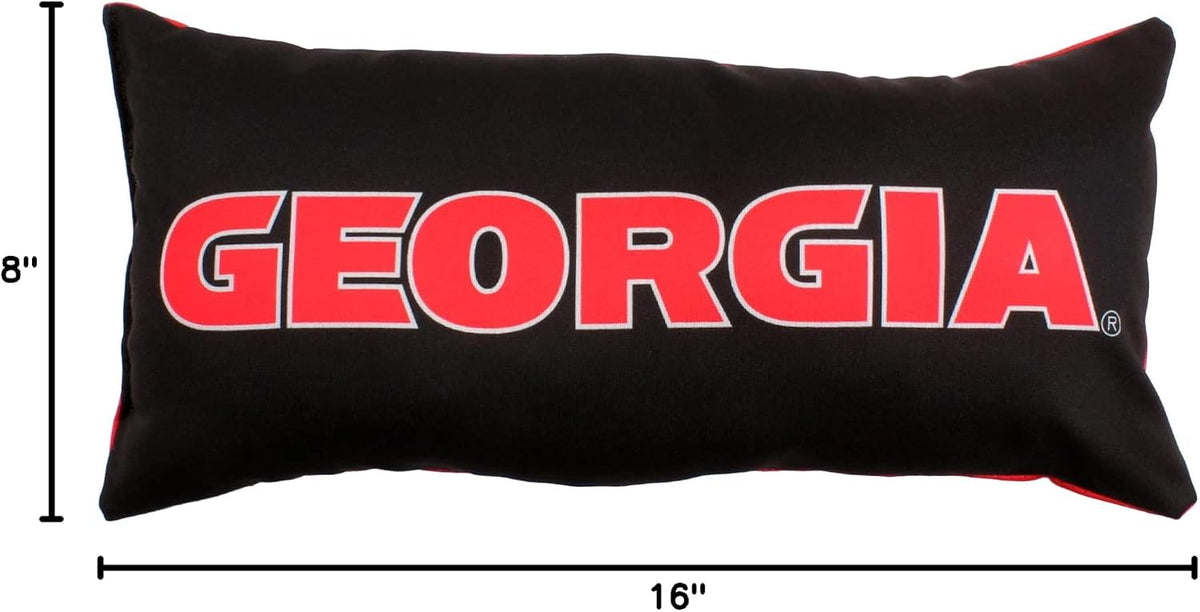 College Covers Everything Comfy Georgia Bulldogs 2 Sided Bolster Small Travel Pillow Decorative Pillow 16 x 6