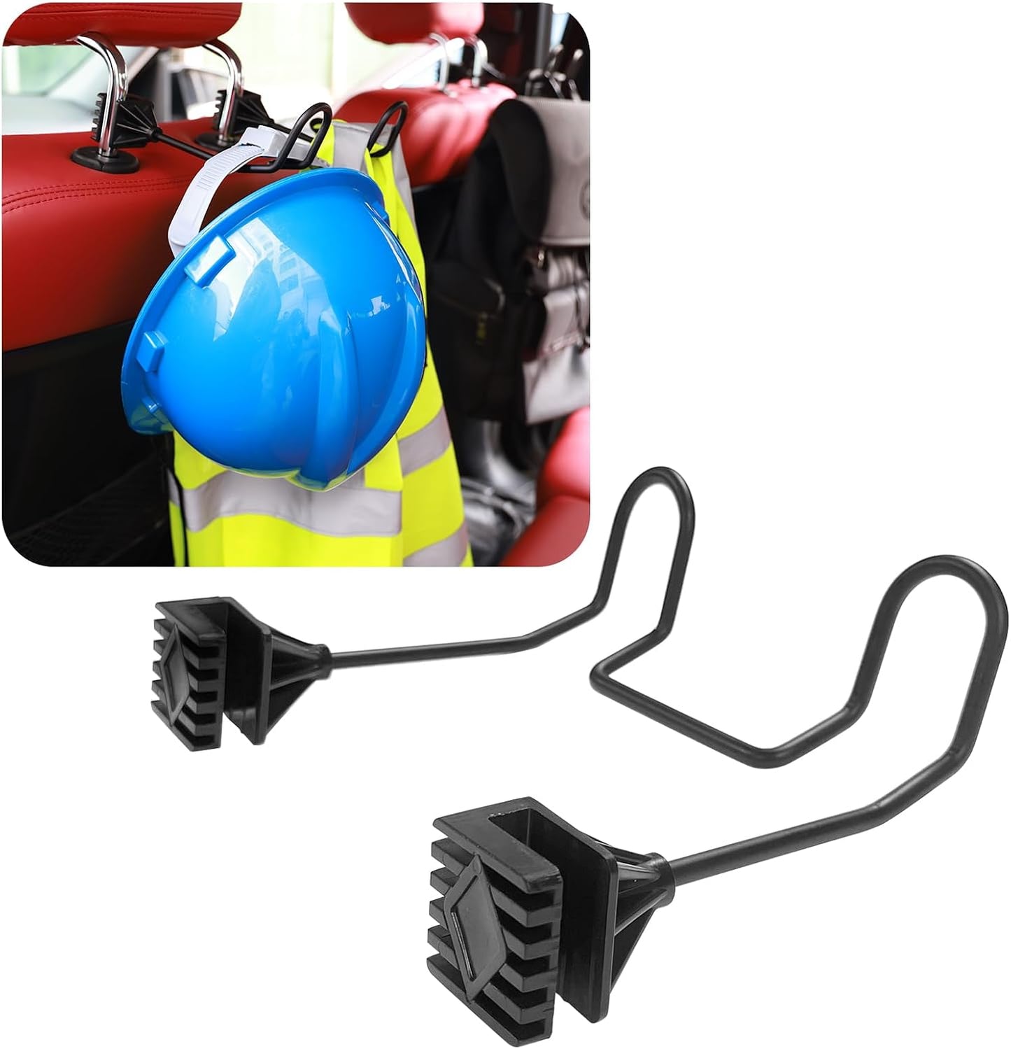 GODLIY Hard Hat Holder for Truck Seat - Work Truck Accessories for Hard Hat & Safety Vest,Car Back Seat Headrest Hooks for Men (1 PCS-upg)
