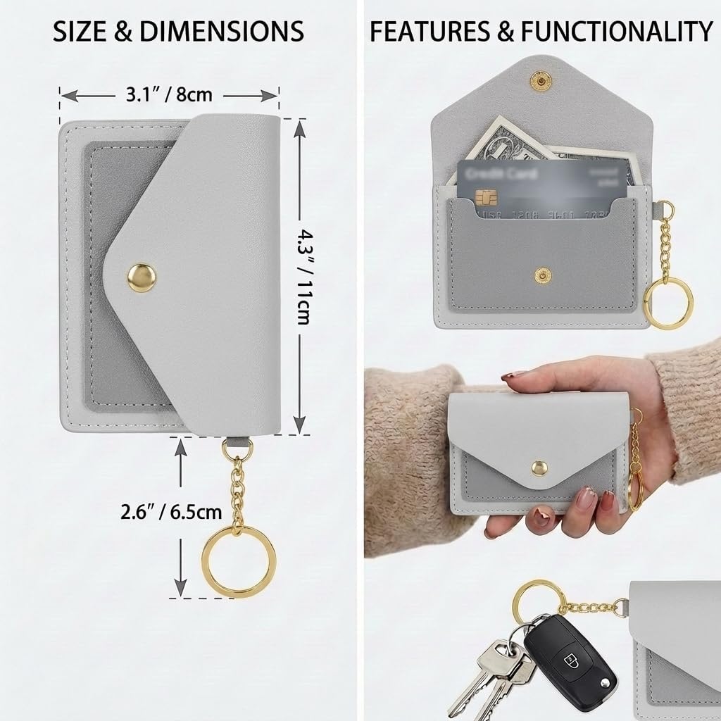 BIHRTC Silicone Key Ring Bracelets Wristlet Keychain Wallet with Net Chapstick Holder for Women