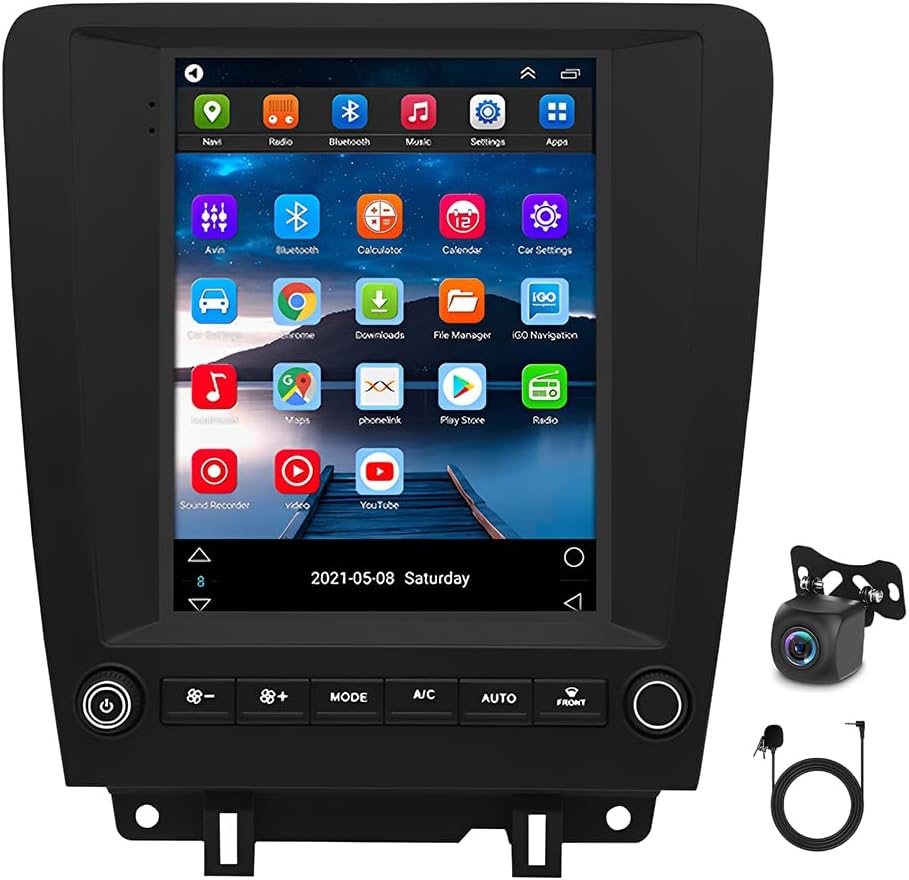 Android 13 Car Stereo Radio Compatible for Ford Mustang 2010-2014, 9Inch Car Stereo HD Touch Screen with GPS FM Radio WiFi HiFi Audio Rear View Camera 4+64GB
