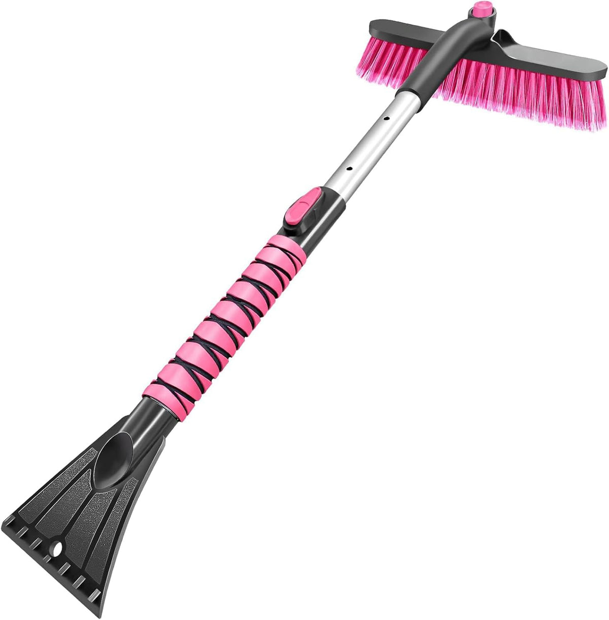 HEEYA 12.6 Inch Large Brush Head with Ice Scraper, Snow Scraper - Pink