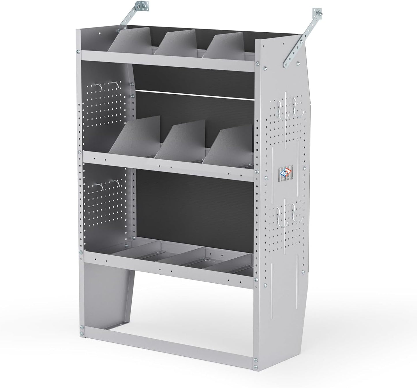 AA Products Inc. SH-4603 Steel Low/Mid/High Roof Van Shelving Storage System Fits Transit, GM, NV, Promaster and Sprinter, Contoured Shelving Unit, 32" W x 46" H x 13" D
