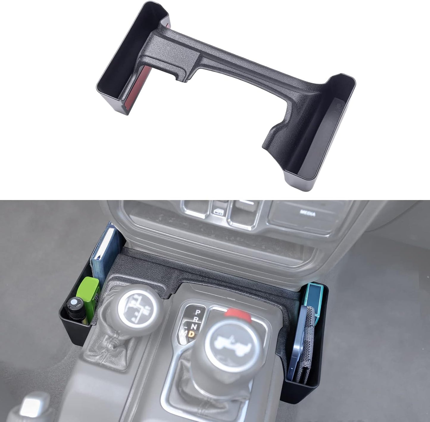 Center Console Gear Shift Organizer Tray Compatible with Jeep Wrangler JL/JLU 2018-2023 2024 2025 2026 and Jeep Gladiator JT Truck 2020-2023 2024 2025 2026 Storage Box Accessories (Not for JK/JKU)