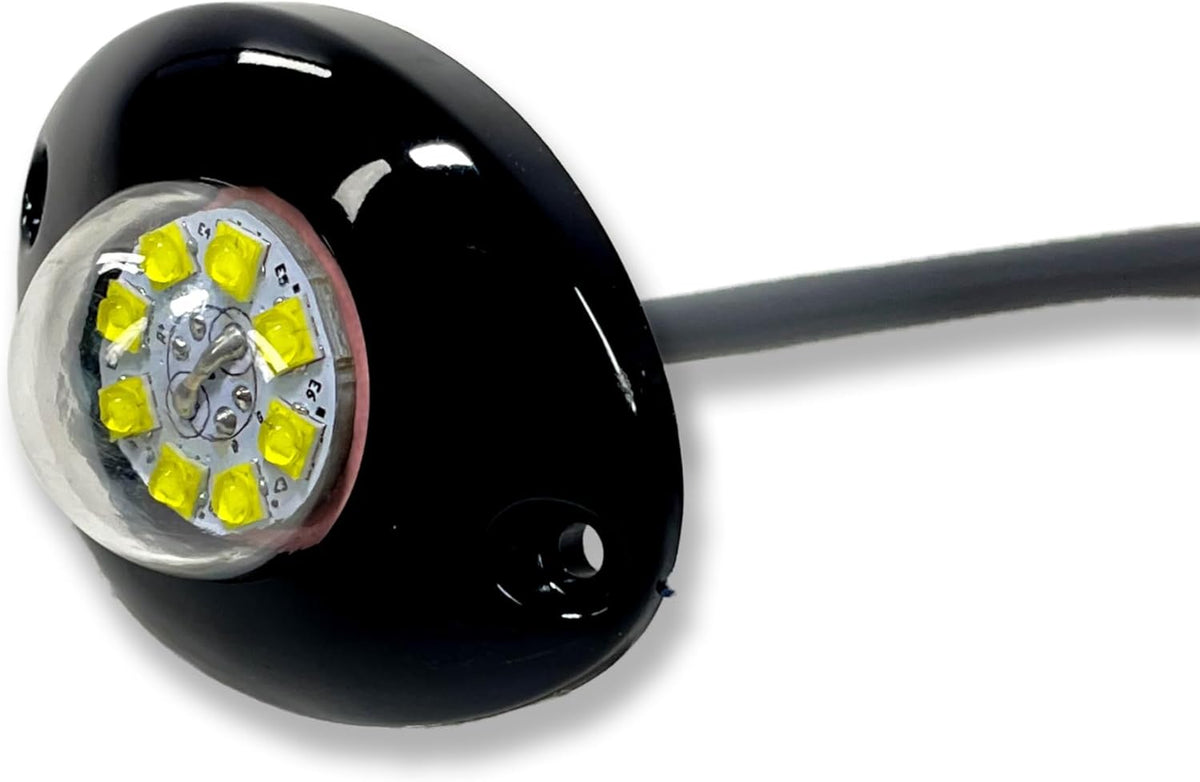 24W High-Intensity Low Profile LED Hideaway Signal Strobe Kit Hazard Light for Trucks & Cars Universal - 1 Pack (Amber)