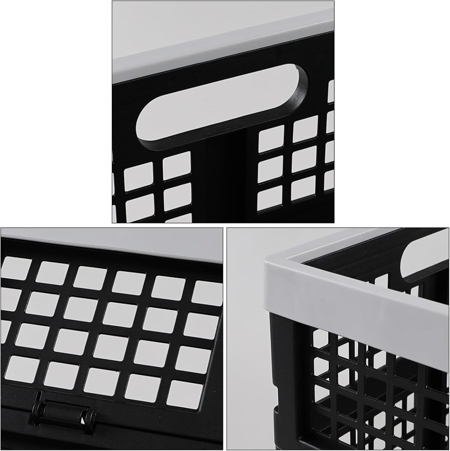34 L Plastic Collapsible Crates, Folding Storage Crate, 3 Packs | Space-Saving Stackable Crate Basket with Carry Handles, Quick-Fold Design for Home, Garage, Car Trunk