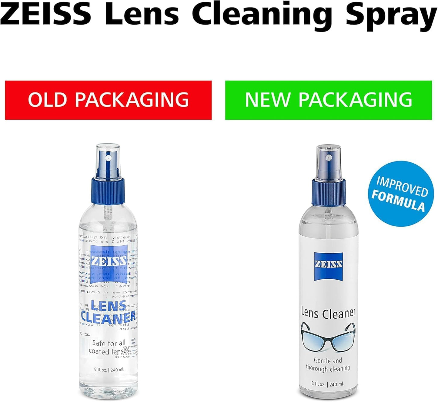 ZEISS Lens Care Pack – 2x 8oz Streak-Free Lens Spray and Microfiber Cloths for Eyeglasses and Optics