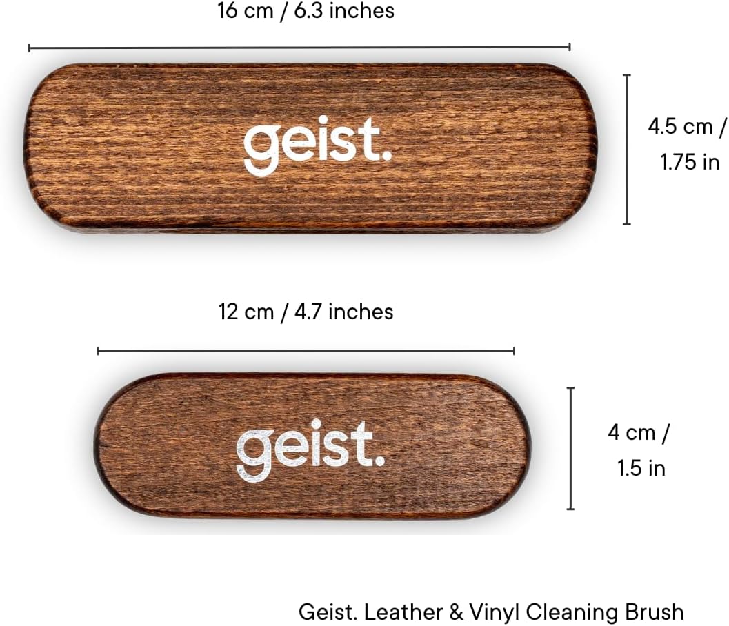 Geist. Leather & Upholstery Cleaning Brush Medium | To clean car seats, leather sofas, and alcantara | For car interiors, furniture, boots, shoes, bags and more