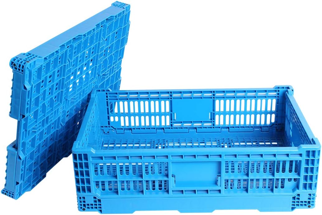 Collapsible Storage Bin/Containe，43 Liter Transfer box,crate Transit storage of various items (23.6" L x 15.7" W x 7.1" H-two)