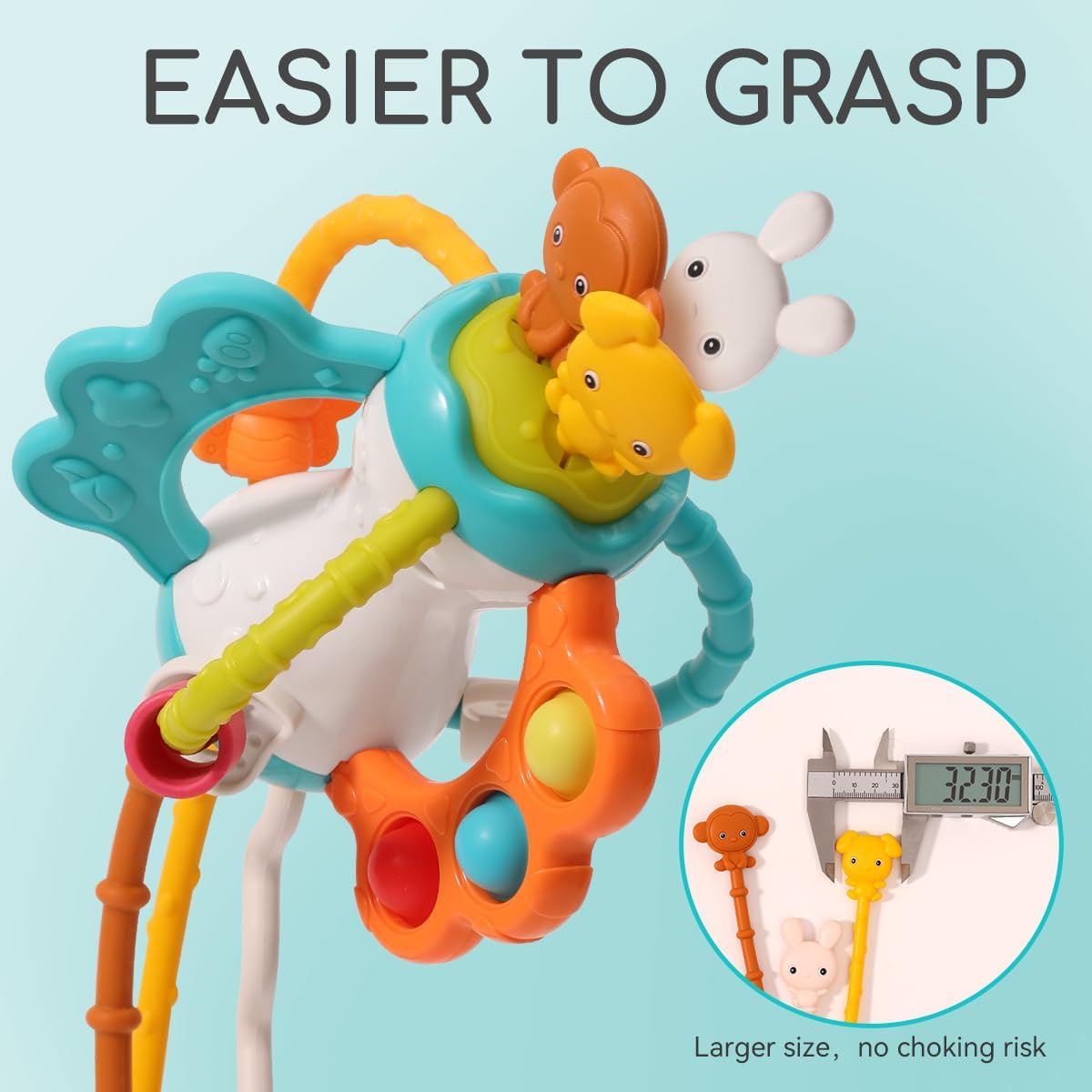 Toddlers Airplane Travel Toys Montessori Toys for Babies 6-12-18 Months Boy Girl Sensory Baby Infant Car Seat Toys Essentials Silicone Pull String Newborn 1 2 3 Year Old
