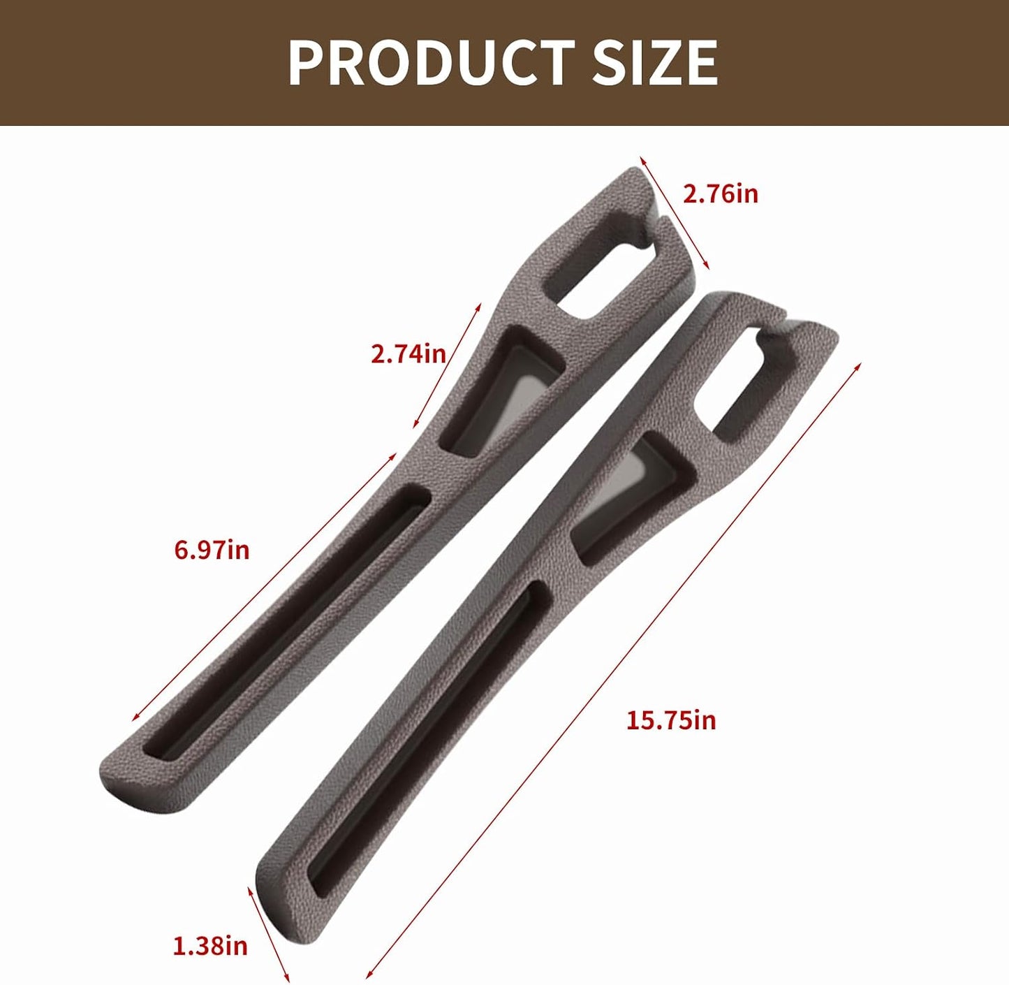 2PCS Car Seat Gap Filler Organizer,Multifunctional Car Gap Filler Organizer Storages Function,Universal Console Catcher Between Seats Cars Interior Accessories (Brown)