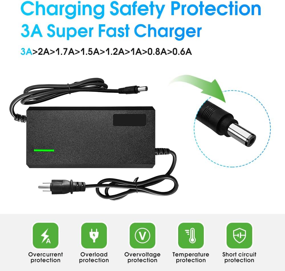 58.8V 3A Charger with 6-in-1 Plug for 52V Lithium Battery Such as Car Truck Lawn Mower Boat Marine Batteries (58.8V3A-(6-in-1 Plug))