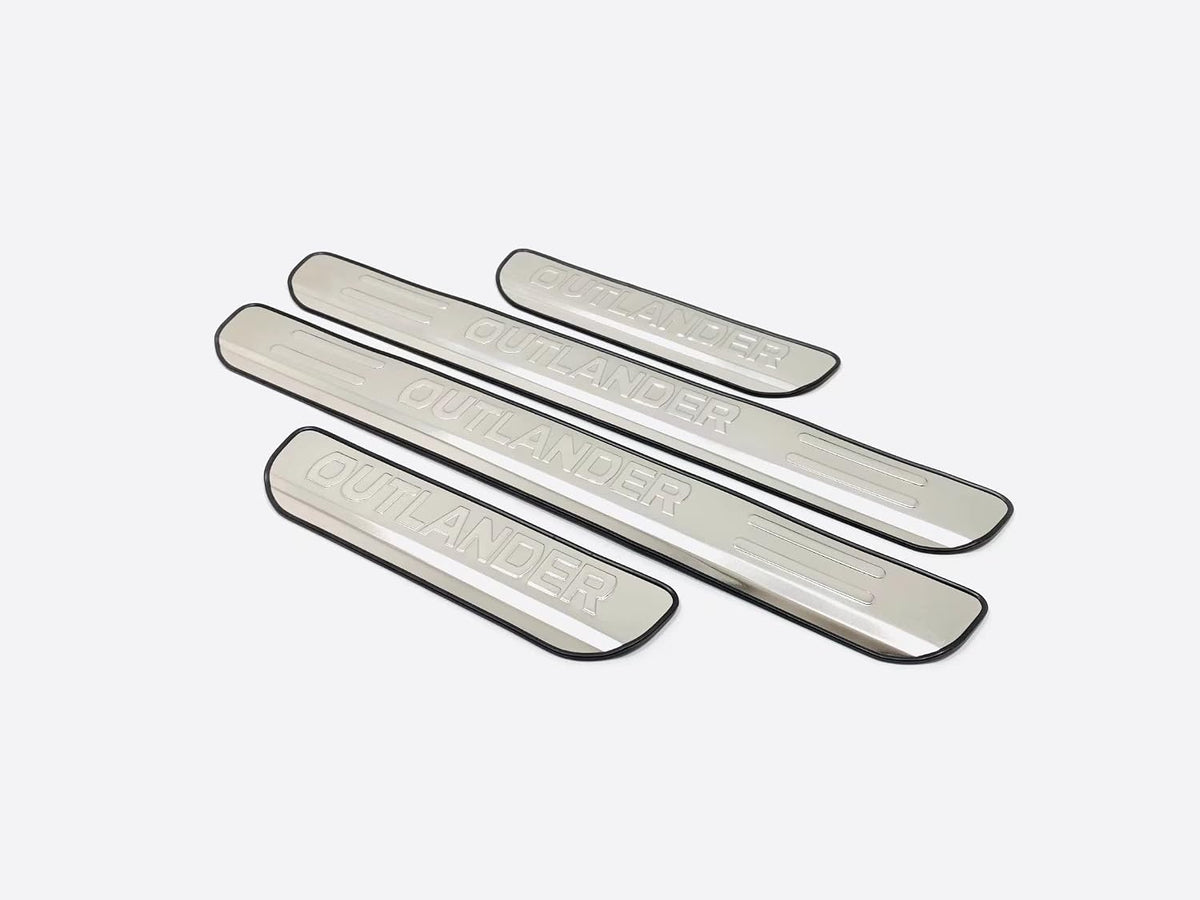 Car Door Sill Scuff Protector Accessories for Mitsubishi Outlander 2025 2023 2013-2022, Stainless Steel Door Entry Guard Plate Trim Cover, Auto Accessory Parts Kick Panels