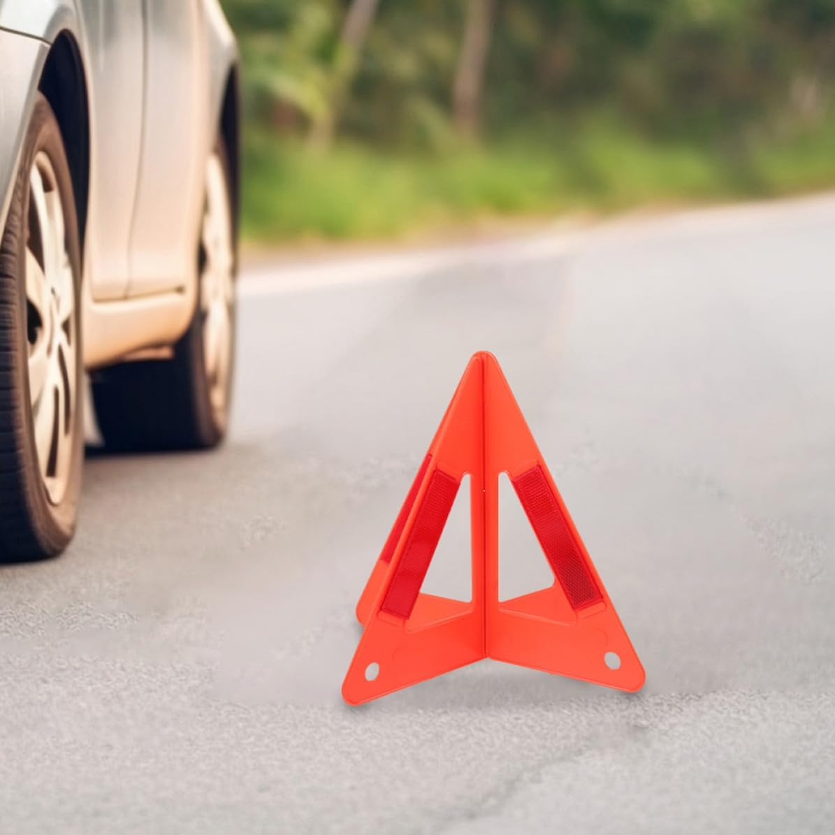 5pcs Reflective Roadside Emergency Warning Triangle for Vehicles, Red