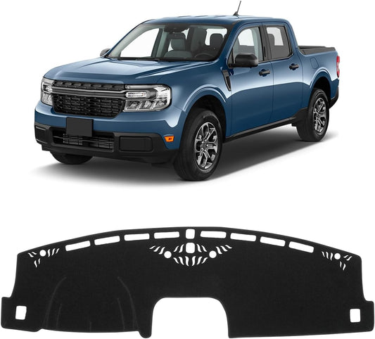 FIILINES Dash Cover Fit for Ford Maverick 2022-2025 2026 (Hybrid/XL/XLT/Lariat), Dashboard Mat for Maverick Accessories Dash Pad Carpet Dash Mat Sunshade Non-Slip Polyester Protector No Glare Black