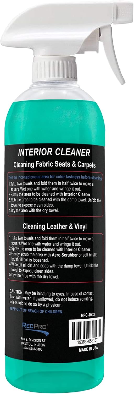 RecPro RV Interior Cleaner | Furniture Cleaner, Seat Cleaner, Fabric Cleaner | Cleans Carpets, Seats, Leather, Upholstery and Vinyl (Interior Cleaner Only)