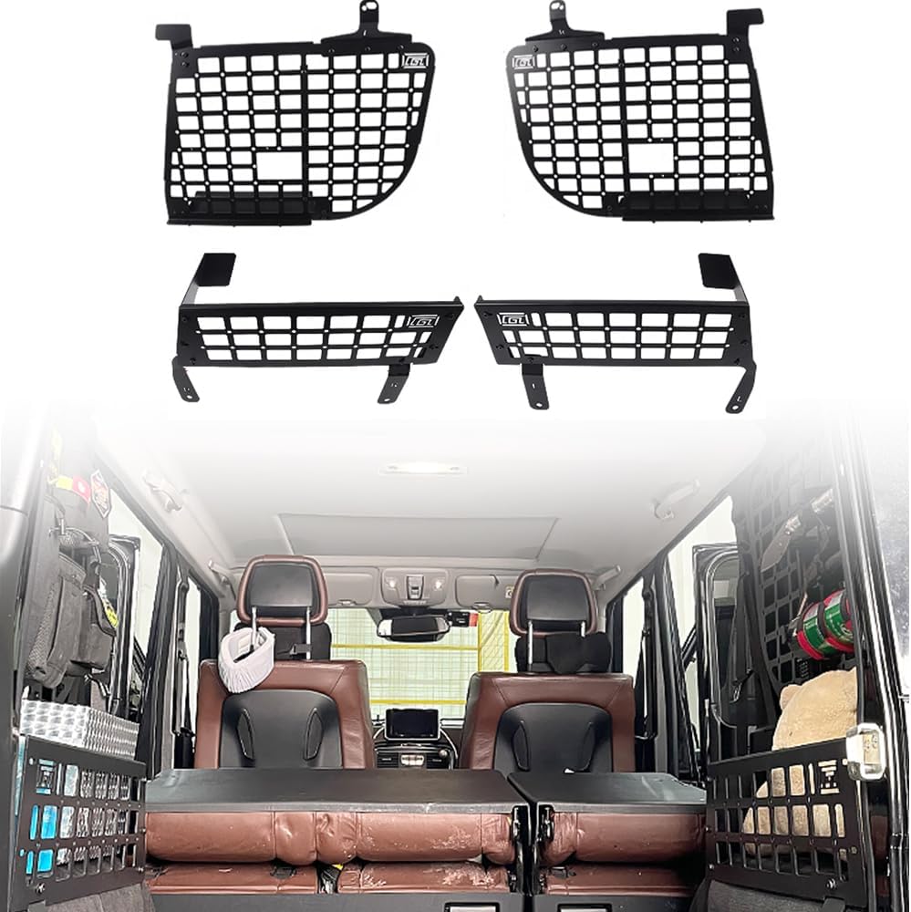 for Mercedes-Benz G-Class G500 G550 2004-2018 Car Rear Trunk Molle Storage Panel Organizer Car Accessories Gathering Zone (Whole Kit)