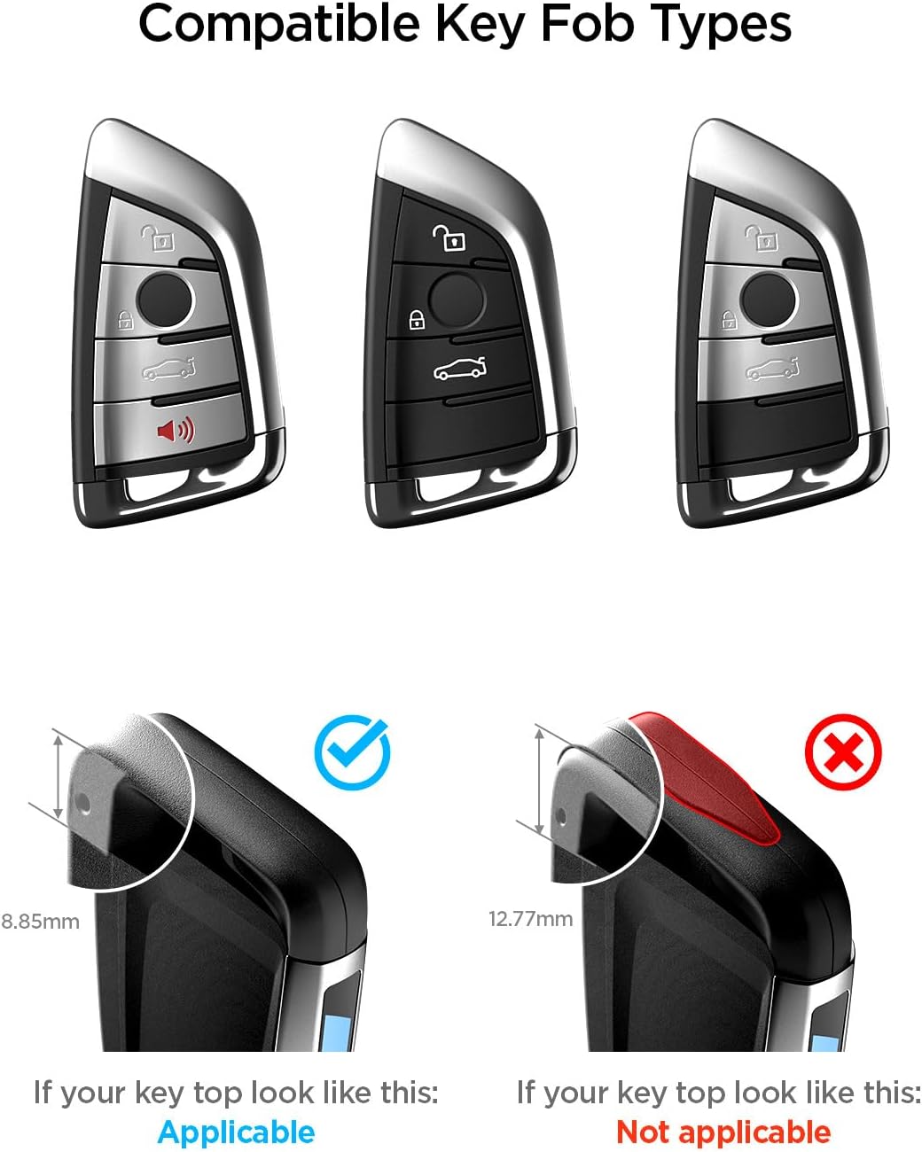 Spigen Light Slim Key Fob Cover with Carabiner [Sleek Carbon Fiber Accents] Designed for BMW G Series Smart Key Fobs (1 Pack)