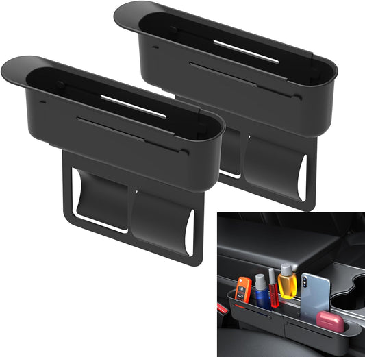 CYDZSW Car Seat Gap Filler 2Pack,Car Seats Side Inserts Organizer Guard Between Seat & Console Catcher Fillers Stop Things from Dropping (Black)