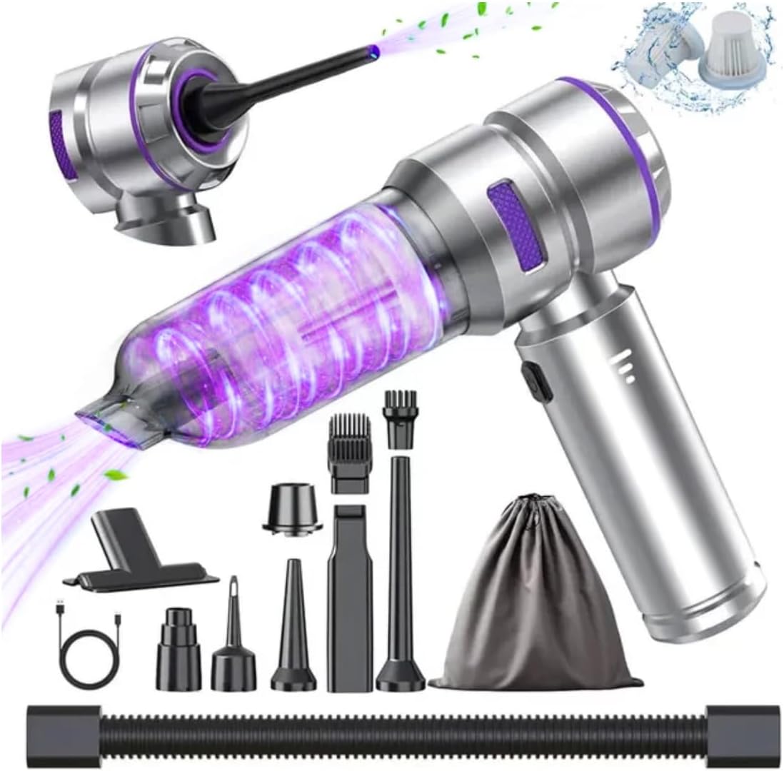 Car Vacuum Cleaner High Power - 22000PA Portable Car Vacuums 4 in 1 Compressed Air Duster & Blower Hand Held Vacuum Cordless with Brushless Motor for Cars Home Office Camping Ideal Gifts for Men women