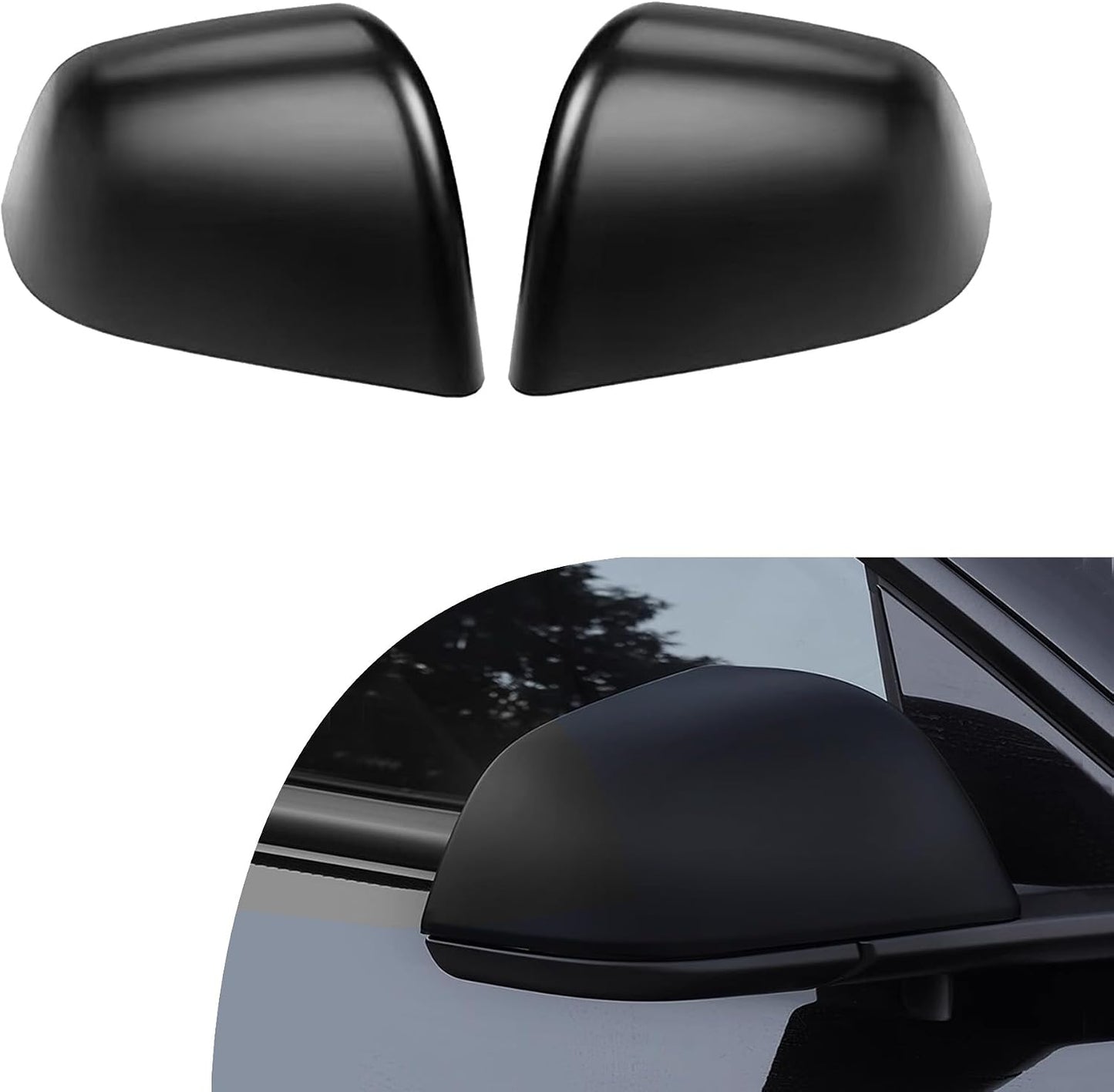 Rearview Mirror Guard Cover for 2020-2024 Tesla Model Y-YH | Side View Mirror Cover External Accessories Are Easy to Install (Matte Black, Y-Shaped)