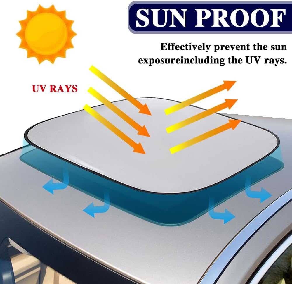 2PCS Car Sunroof Sunshade, Car Roof Cover, Foldable UV Reflector Reflective Covers Block UV Rays Glare, Car Interior Accessories Fit for Mini Cooper, Clubman & Countryman R56 (Black)