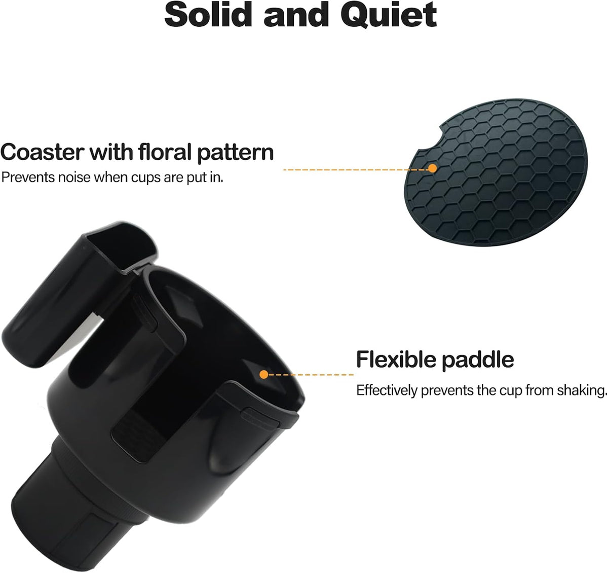 2-in-1 Car Cup Holder Expander with Phone Holder, Universal Cup Holder Adapter, Fits Yeti 14/24/36/46oz, Hydroflask 32/40oz & Large Water Bottles, Adjustable Base Fits Tesla, Truck, RV, SUV