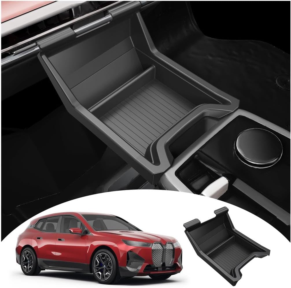 for 2022-2026 BMW IX Armrest Storage Box Console Organizer ABS Materials Center Console Armrest Organizer Tray