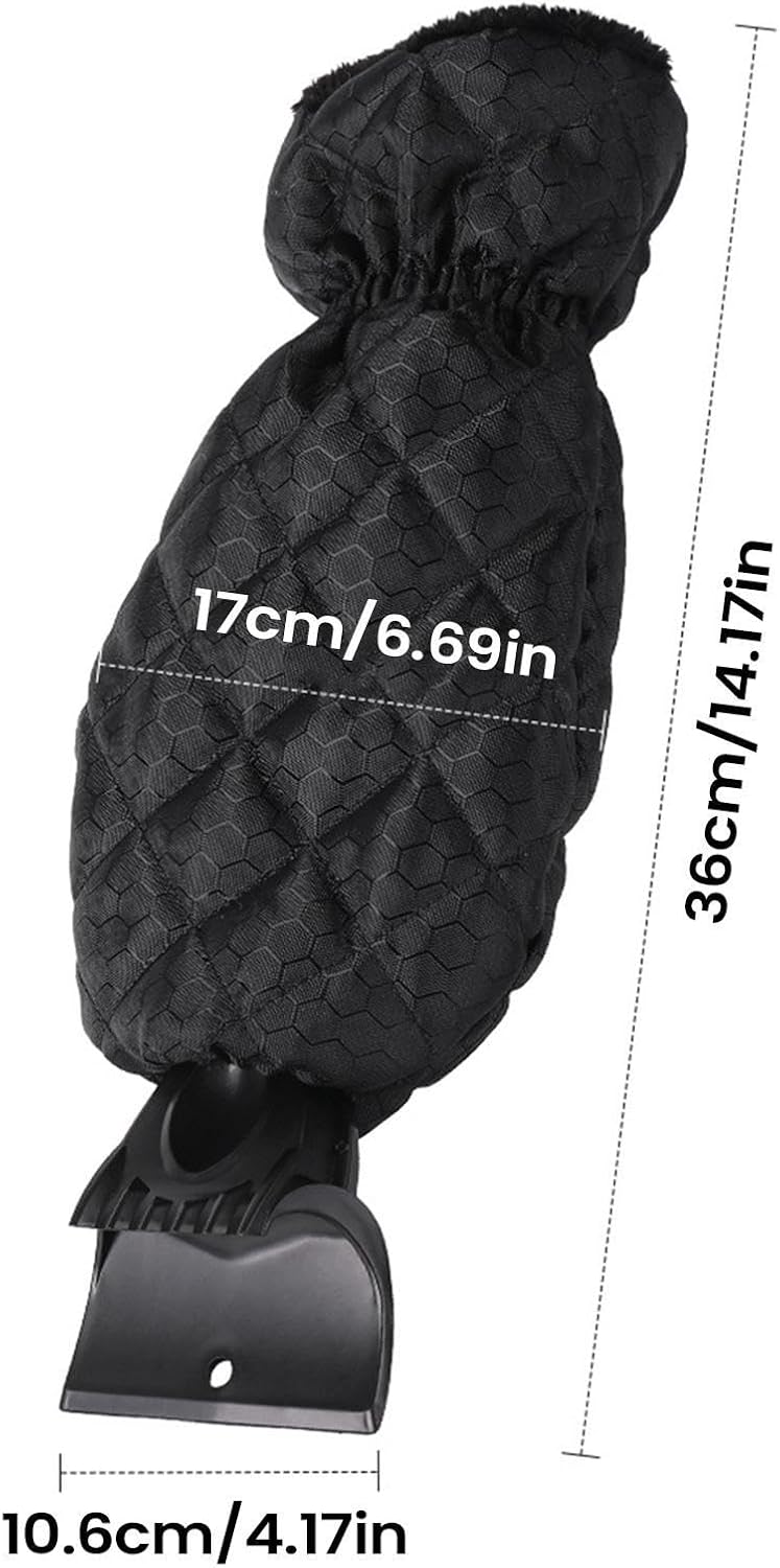 Car Ice Scraper Mitt - 2-in-1 Auto, Windshield Snow and Clearing Tool Use