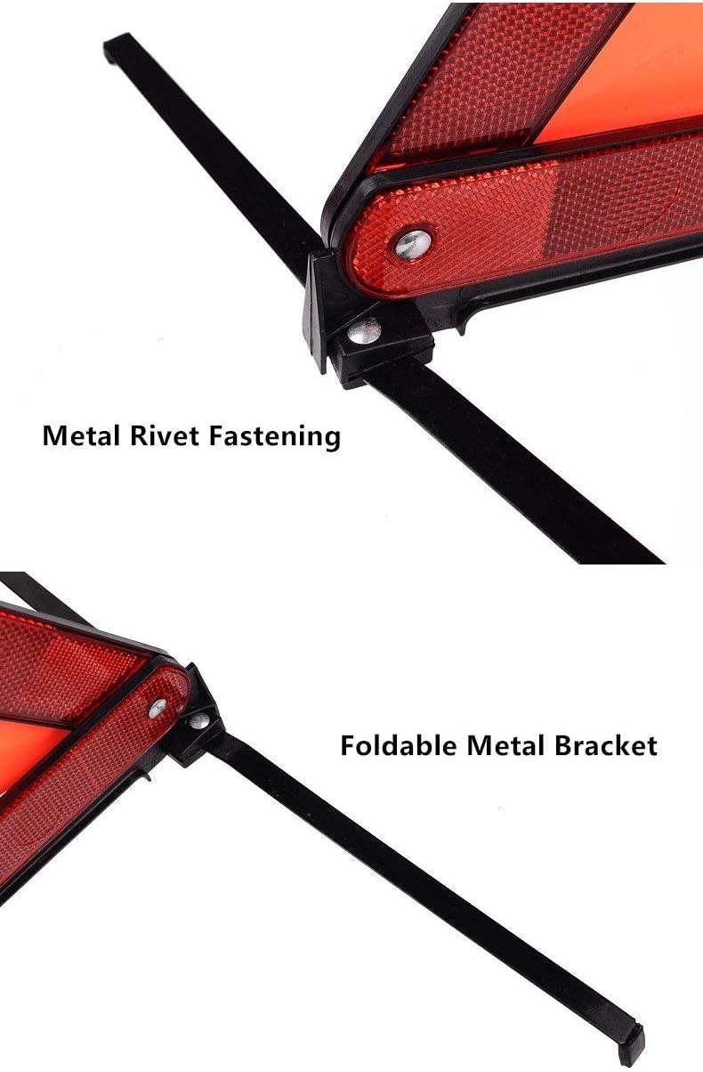 aikko Safety Triangle, 3 Pack Emergency Road Warning Reflector, Foldable
