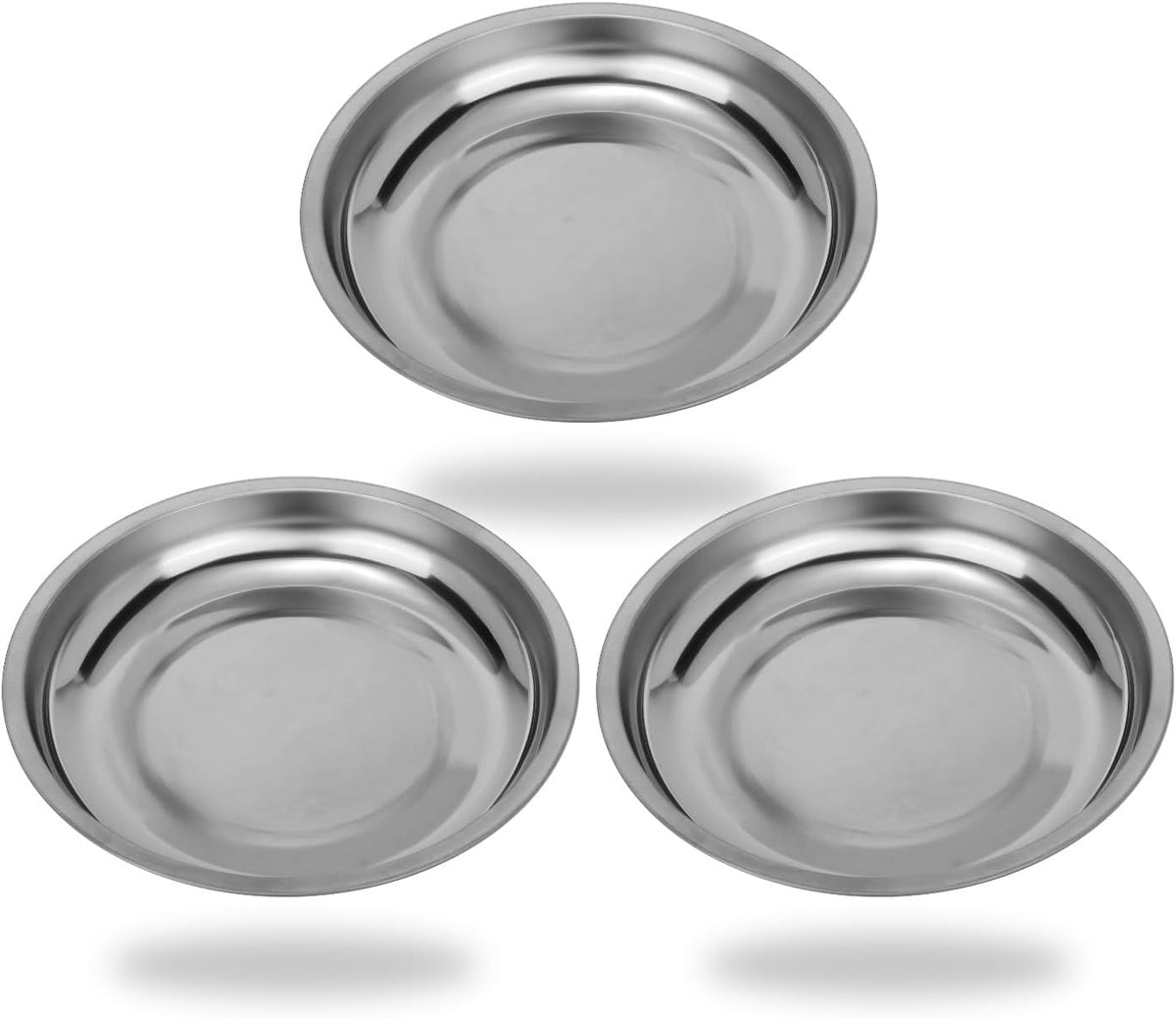 VASTOOLS Magnetic Parts Tray 3 Pack, 6" Round Magnetic Parts Bowl, Stainless Steel,for Screw Socket Pin Tools Nuts Bolts Ferruginous Metal Accessories