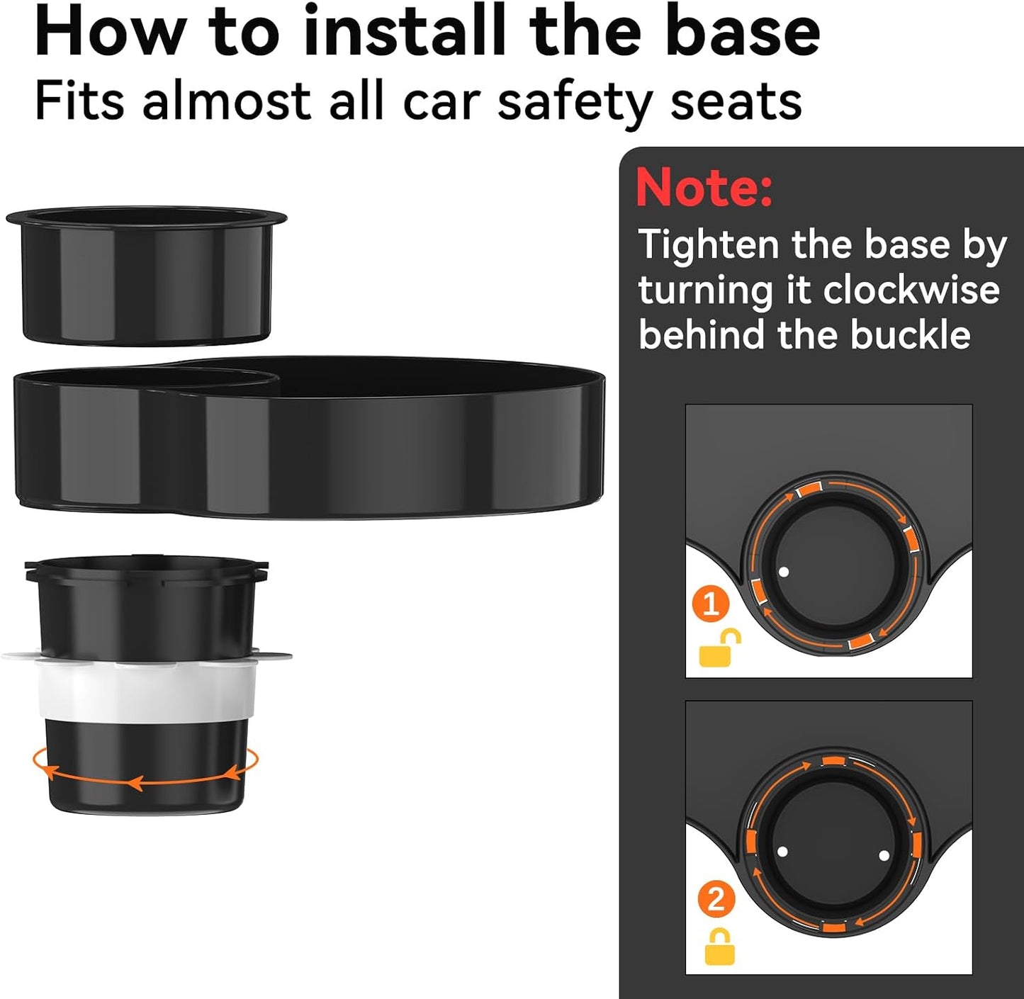 [2 Packs] Kids Car Seat Tray, Travel Tray with Cup Holder for Toddler Baby, Kids Car Seat Food Snack Organizer for Road Trip, Stroller snack tray travel must haves - Black