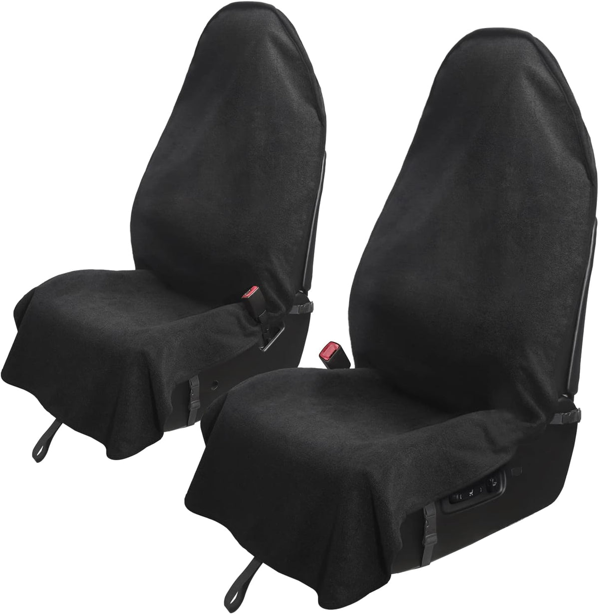Leader Accessories Waterproof Towel Front Bucket Seat Covers, 2pcs Black