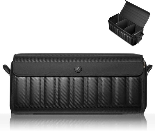 Spigen Trunk Organizer - Collapsible Heavy Duty Foldable with Lid, for Tesla Model Y Juniper L, Model 3/Y/S/X/Cybertruck, Sedan, and all Cars and SUVs - Black