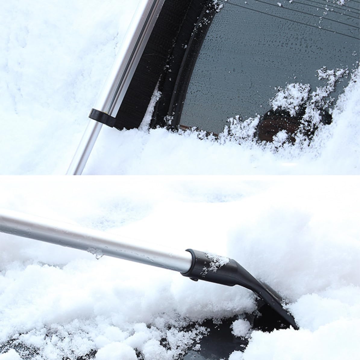 Housoutil Extendable Snow Brush with Aluminum Alloy Ice Scraper for Car
