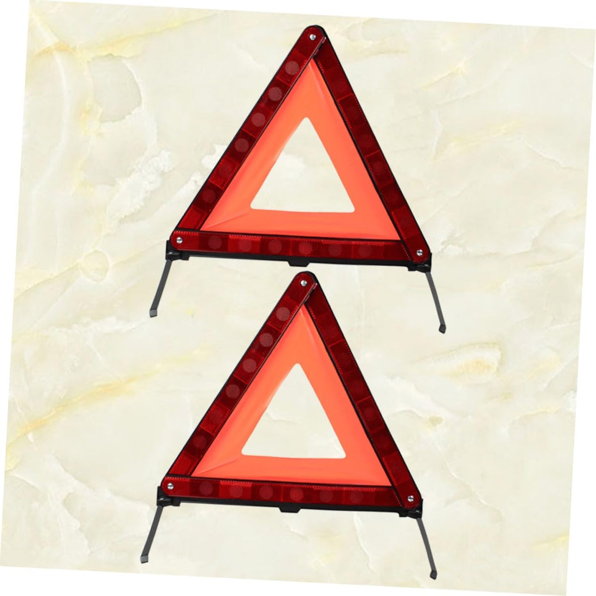 2Pcs Road Safety Warning Triangle Sign Foldable Plastic Red