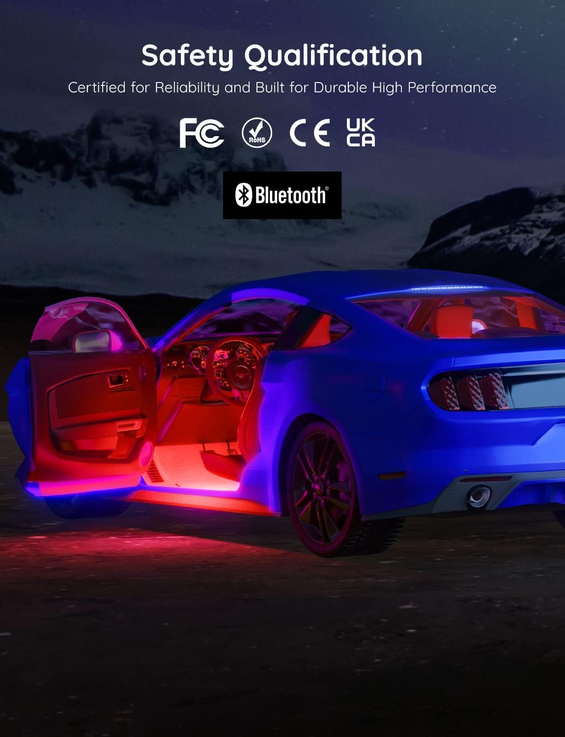 Govee Car Lights, RGBIC, Smart Interior Car Lights, APP&Remote Control | 72 LED Lights, for Decor, DIY Mode and Multiple Scene Options, 2 Lines Design