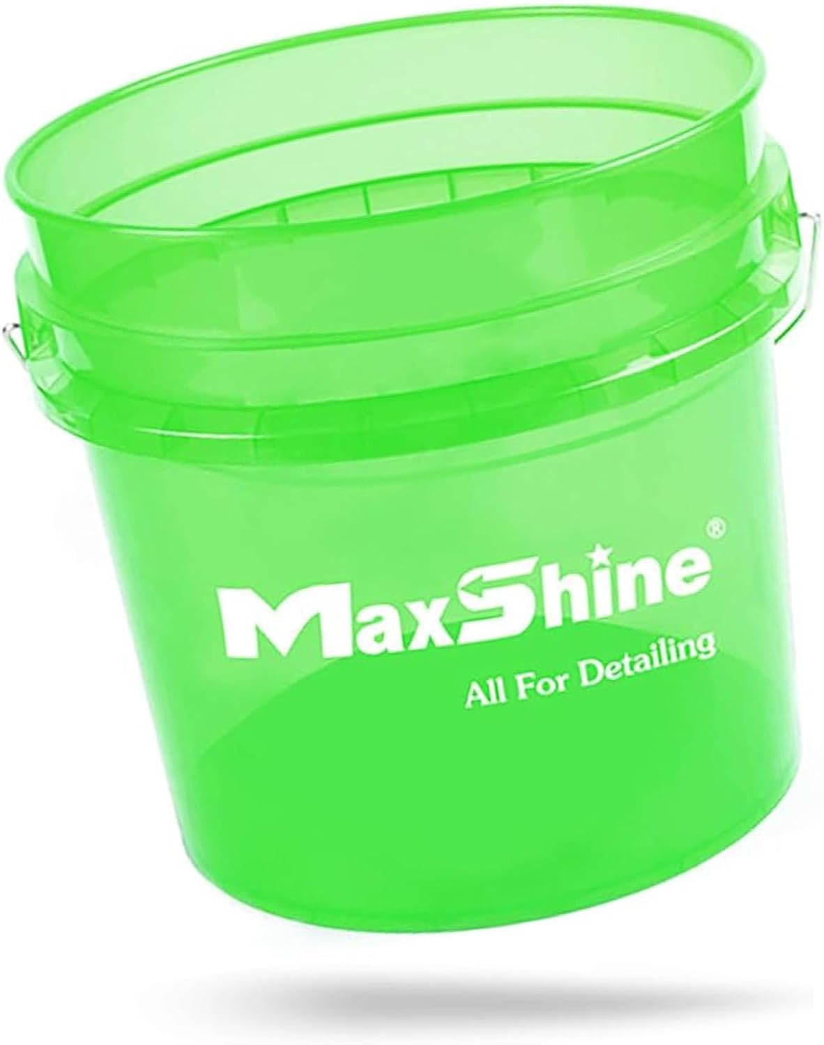 Maxshine 3.5 Gallon Universal Detailing Bucket – Car Wash Bucket for Scratch-Free Washing – Garage Storage & Auto Detailing Tool Holder – Holds Soap, Foam Cannon, Brushes, Microfiber Towels (Green)