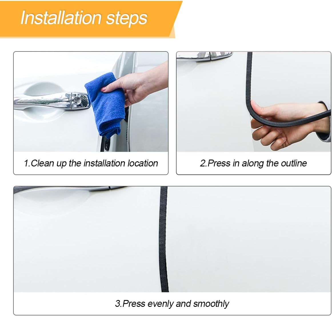 Osilly Car Door Edge Guards, 32.81Ft Rubber Seal Car Door Edge Trim, U Shape Door Edge Protector Guard, Aluminum Weather Proofing Automotive Door Edge Molding Protection for Most Car (Black)