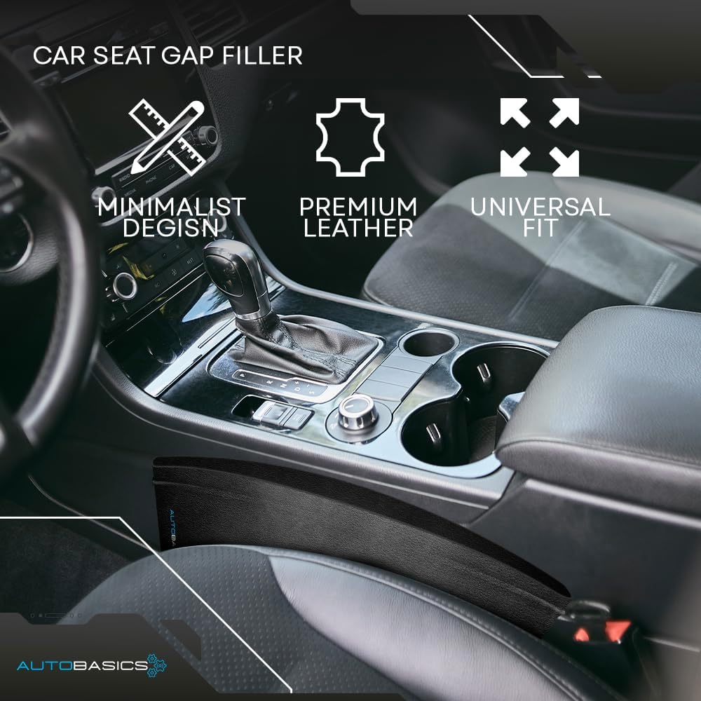Multifunctional Car Seat Gap Filler Organizer – Front Seat Gap Stopper - Storage Solution for Travel Essentials, 2 Pack – Durable Caddy with Easy Catch Design for Cars, SUVs, Trucks