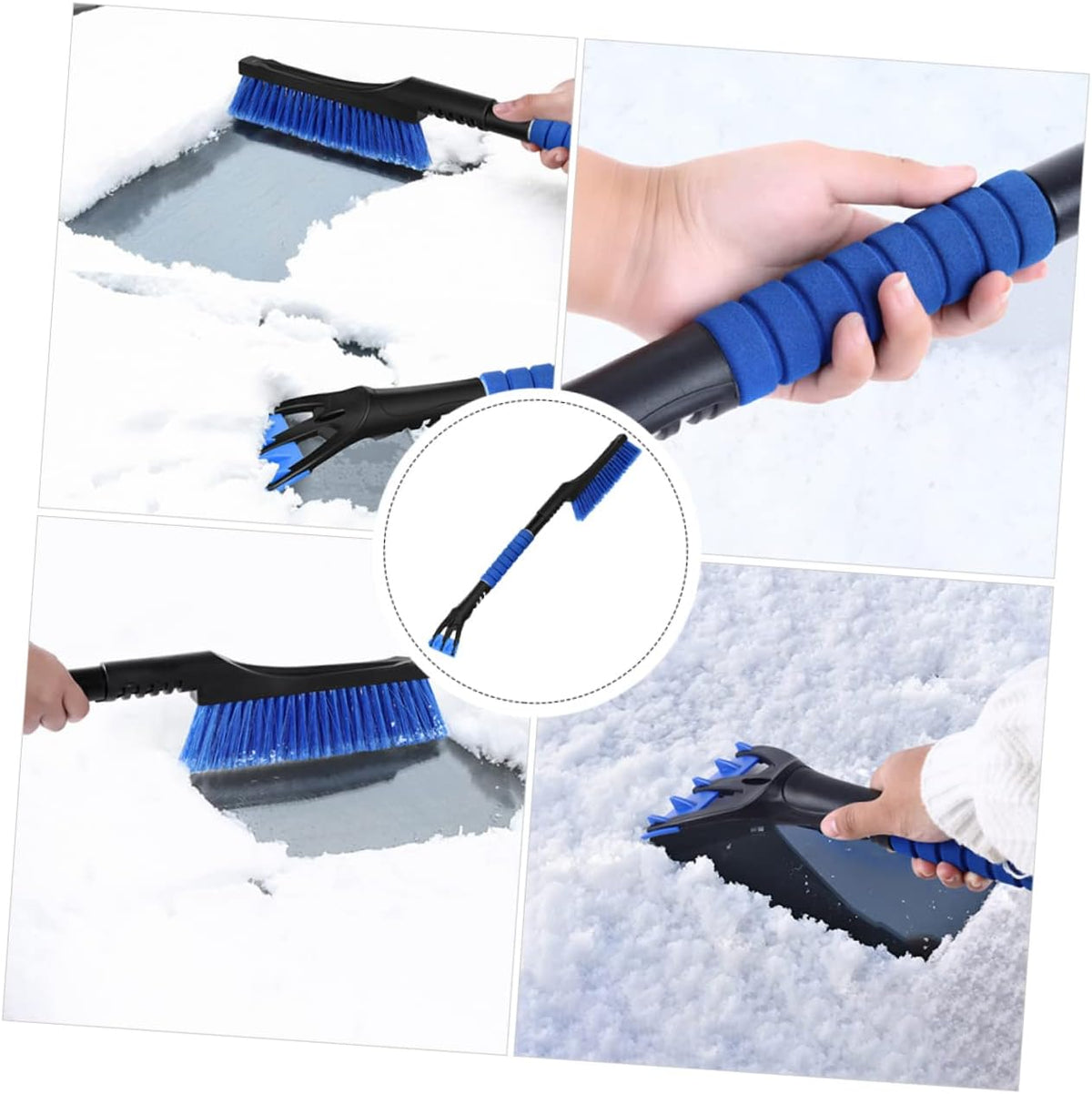 BESPORTBLE Detachable Snow Brush with Ice Scraper Durable Bristles for Efficient Snow Removal Compact Winter Accessory for Cars Suvs