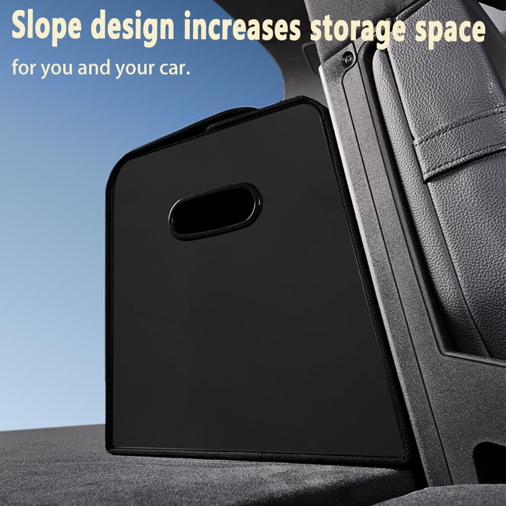 XDV Double-layer Trunk Organizers, Double door Car Storage Solutions and High heel shoes Storage Organizers for SUVs, Sedans, Back Seats and Luxury Vehicles with Lid, Leather, Small, Large (Black, L)