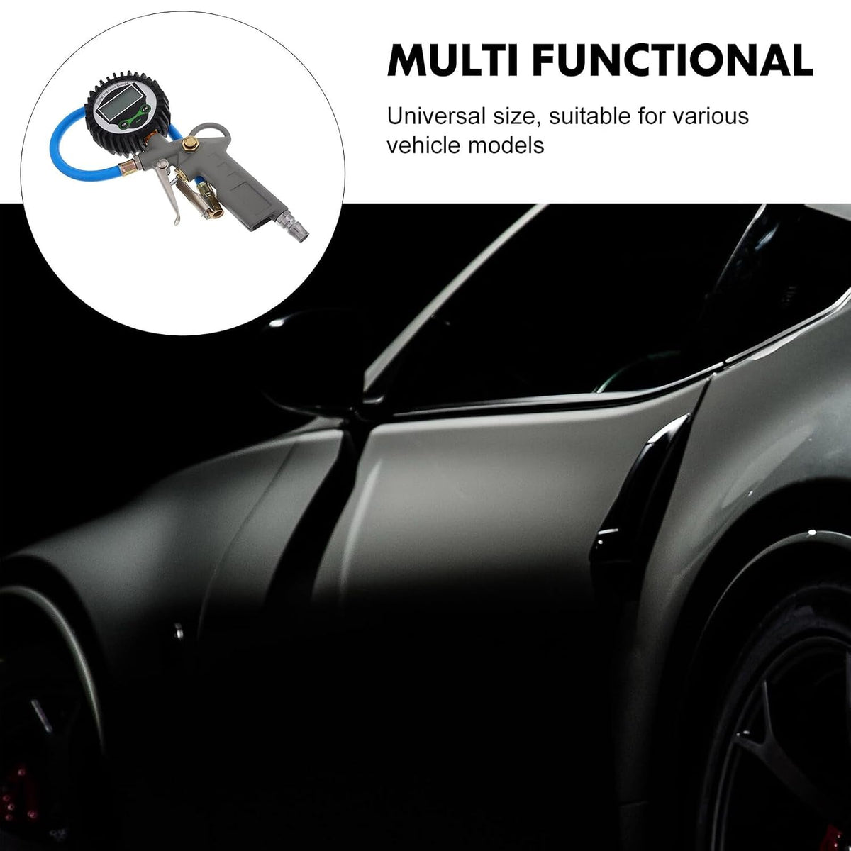 Heavy Duty Electronic Tire Pressure Gauge with Digital Display and Large Handle for Car and Motorcycle Tires Accurate Air Pressure Meter Tool