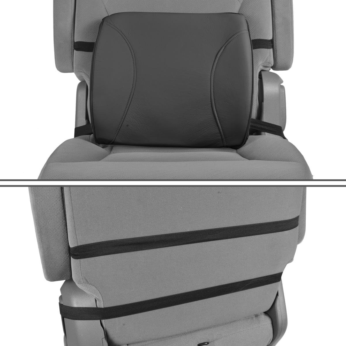 BDK BS-300-BK Durable Foam Lumbar Support 3D Balanced Firmness Cushion-Lower Back Pain Relief-Best for Office Chair, Car Seat, Recliner, Black