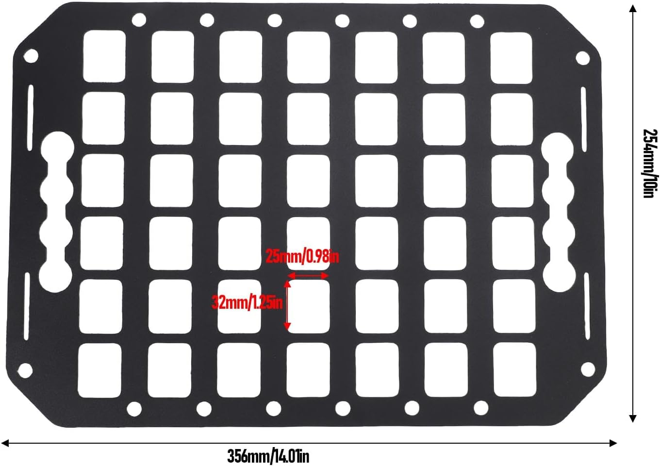 Eujgoov Aluminum Truck Bed Panel Rack System, L Track Cargo Storage Organizer 14x10x0.08in Molle Panel for SUVs Pickup Trucks