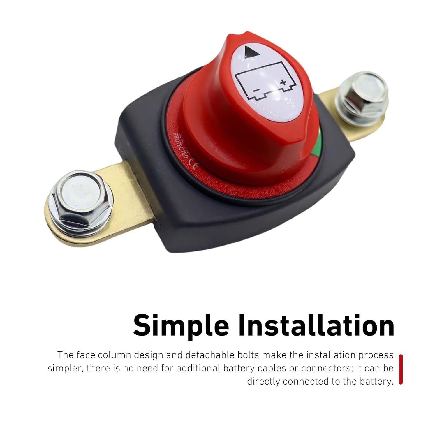 Side Post Battery Disconnect Switch, 275A 12V-48V Battery Cut Off Master Isolator, On/Off Power Kill Switch for Car Truck RV Boat Marine