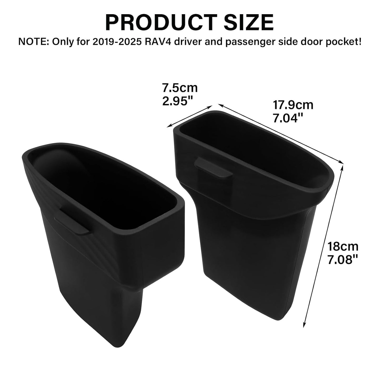 for Toyota Rav4 Accessories 2025 2024-2019 Door Side Trash Can Garbage Bin Storage Box Tray (2 Pcs)
