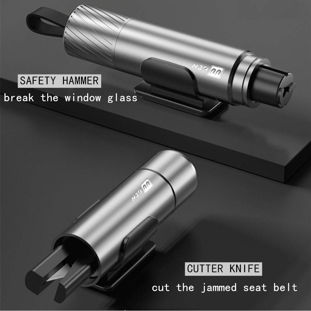 2 Pack Safety Hammer and Seat Cutter 2-in-1 Car Window Breaker Mini Emergency Escape Tool with Test Glass Survival Hammer