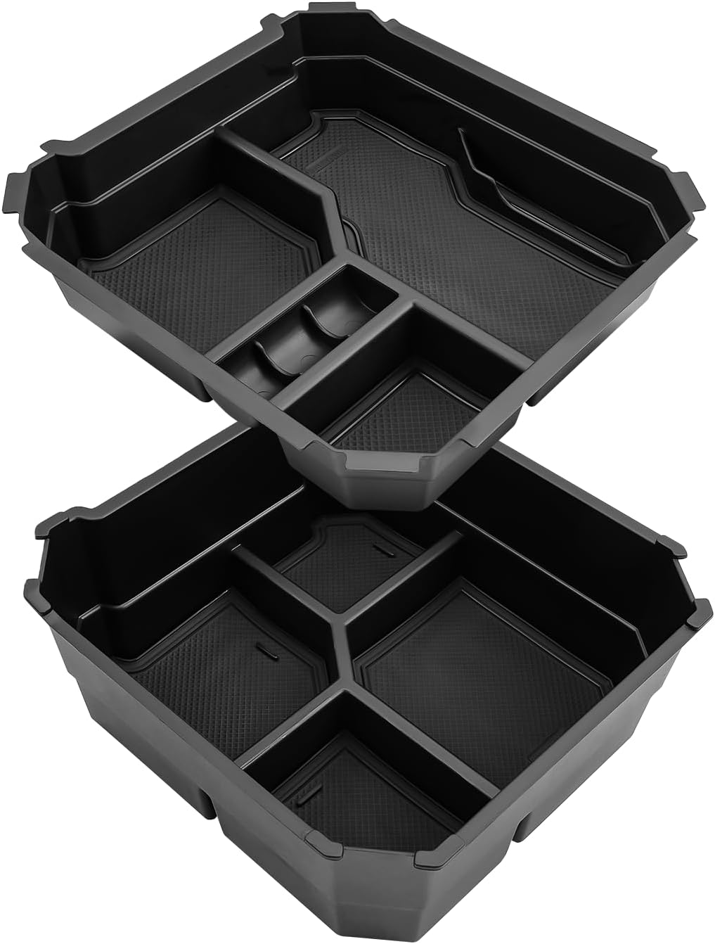 CDEFG Double Layers for 2024 2025 2026 Tesla Cybertruck Center Console Organizer Tray for Cyber Truck 2024-2026 Accessories Armrest Storage Box Insert Tray for Cybertruck Arm Rest Middle Organizer